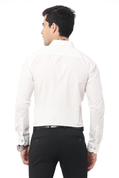 White Slim Fit Full Sleeve Shirt