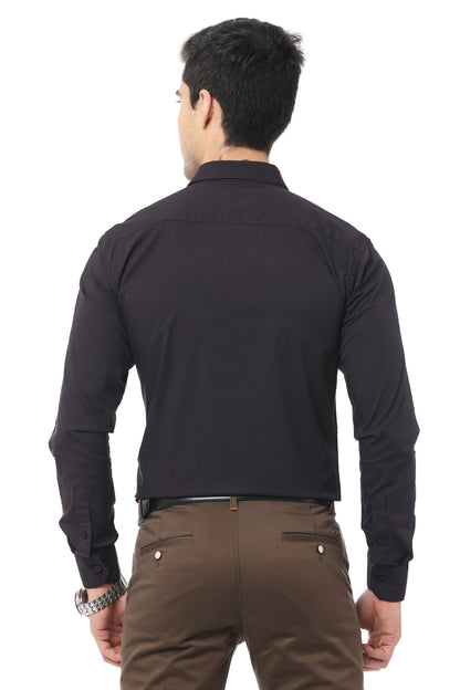 Dark Brown Slim Fit Full Sleeve Shirt