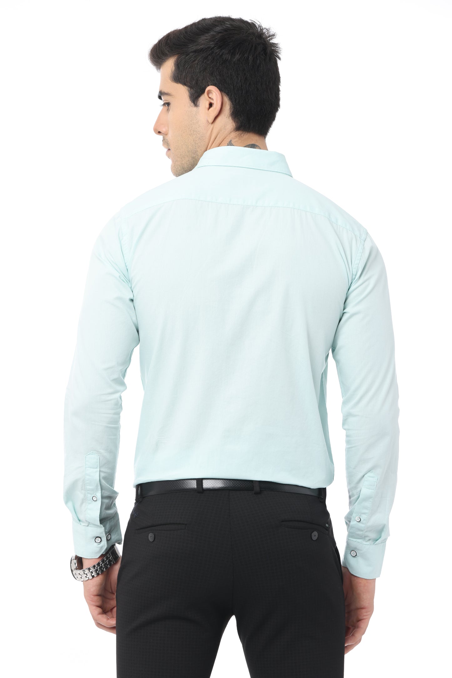 Light Green Slim Fit Full Sleeve Shirt