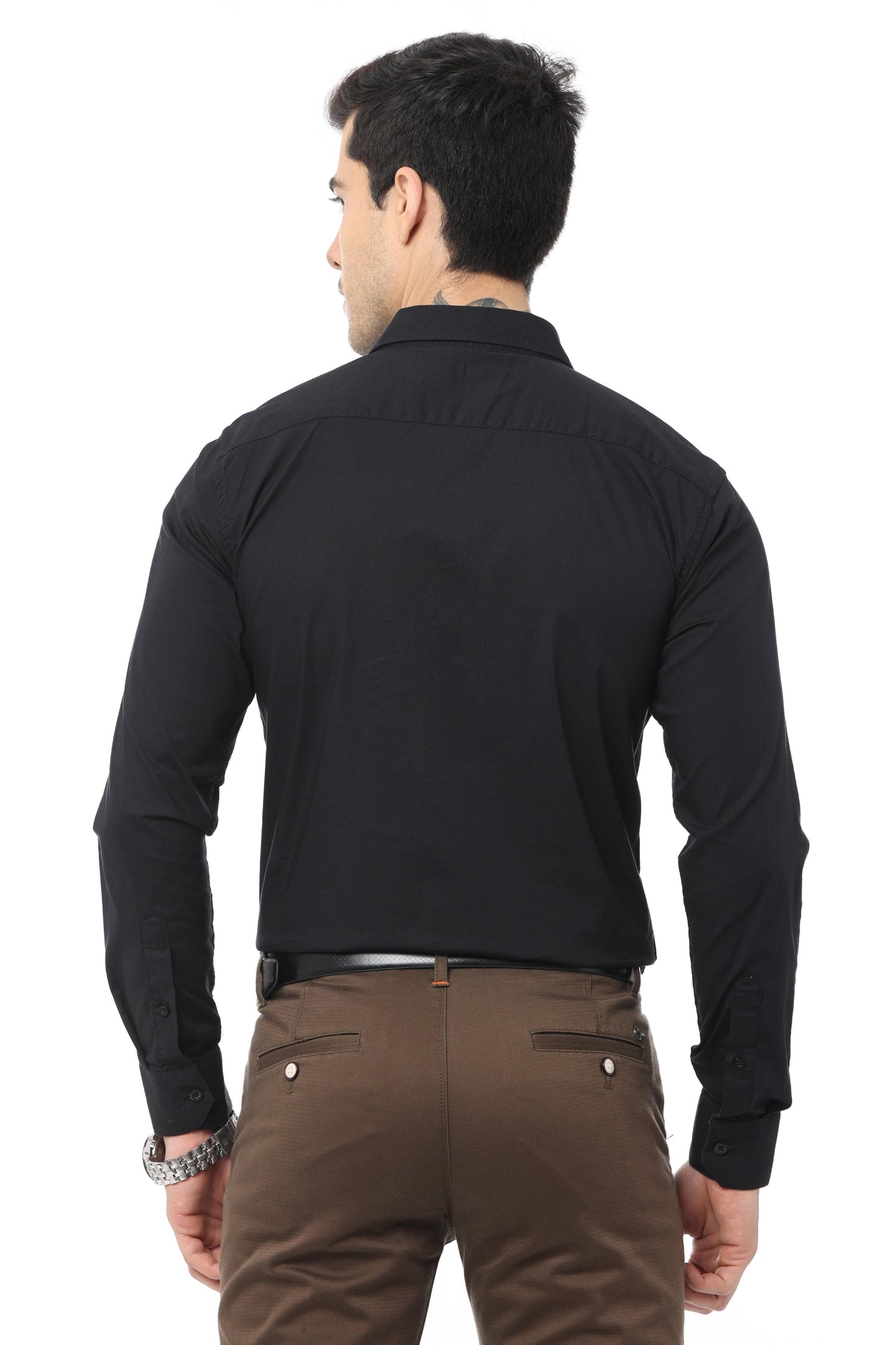 Black Slim Fit Full Sleeve Shirt