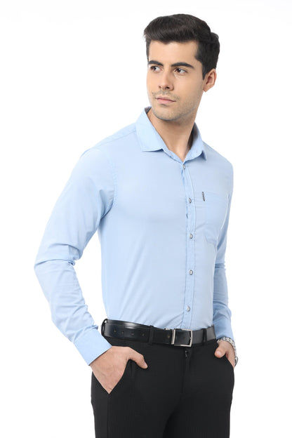 Blue Slim Fit Full Sleeve Shirt