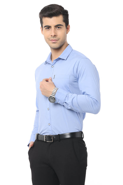 Blue Slim Fit Full Sleeve Shirt