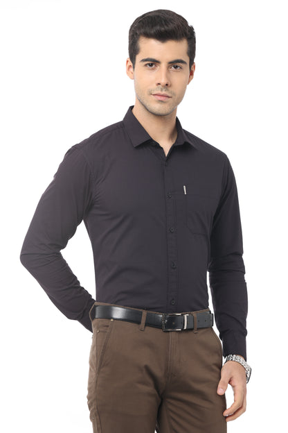 Dark Brown Slim Fit Full Sleeve Shirt