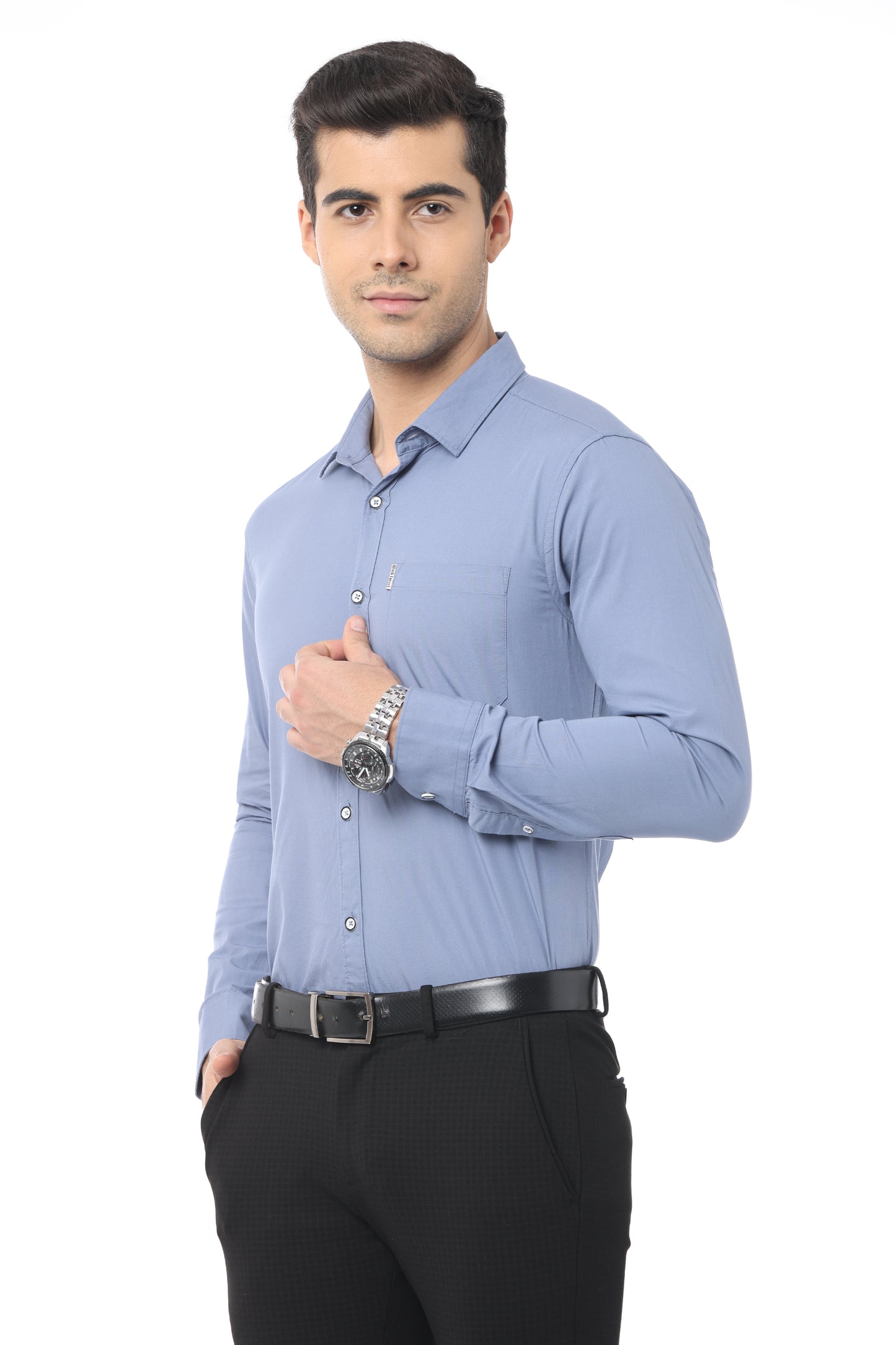 Light Blue Slim Fit Full Sleeve Shirt