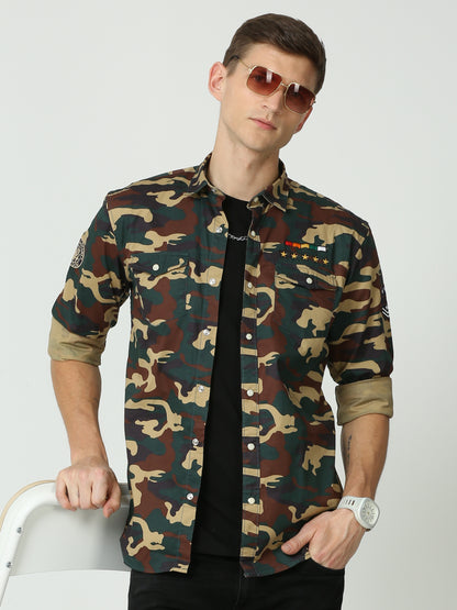 Army Print Lycra Shirt