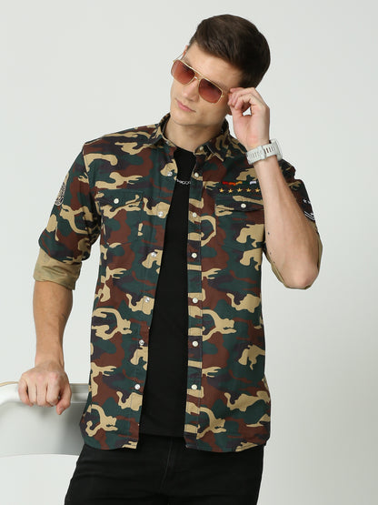 Army Print Lycra Shirt