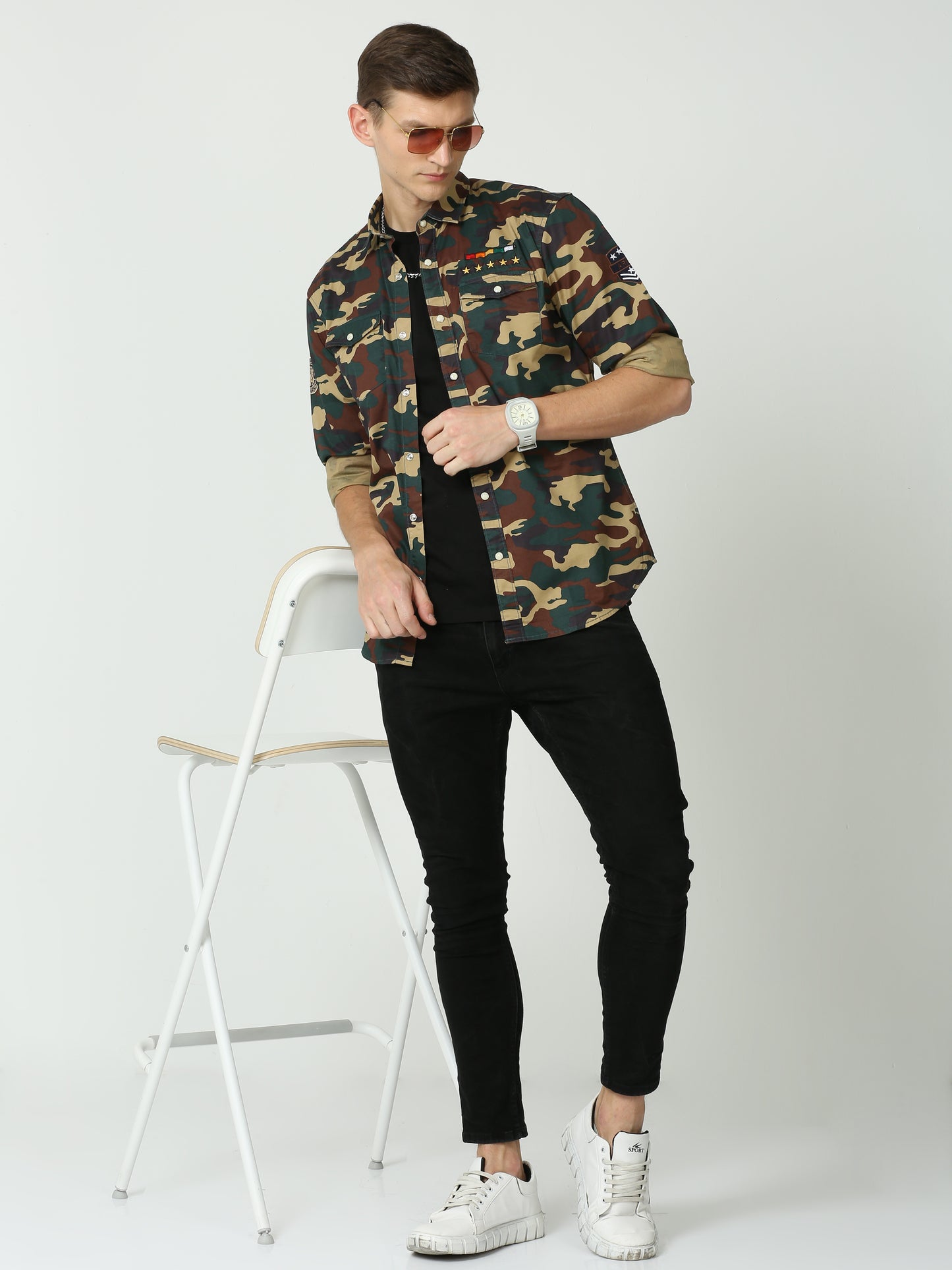 Army Print Lycra Shirt