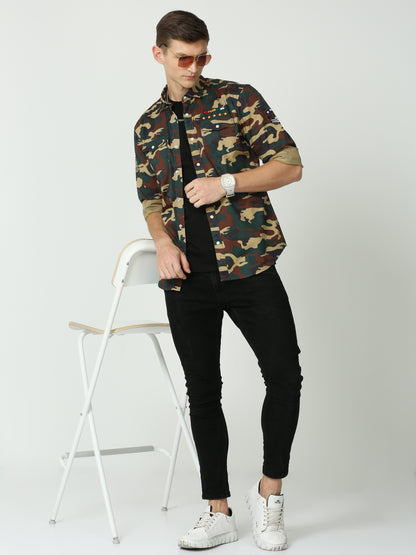 Army Print Lycra Shirt