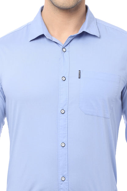 Blue Slim Fit Full Sleeve Shirt