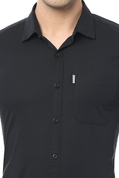 Black Slim Fit Full Sleeve Shirt