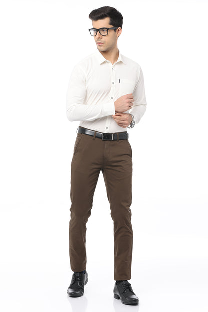 White Slim Fit Full Sleeve Shirt