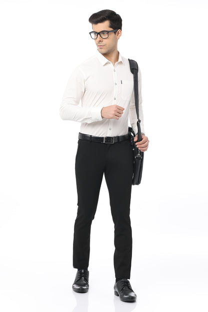 White Slim Fit Full Sleeve Shirt