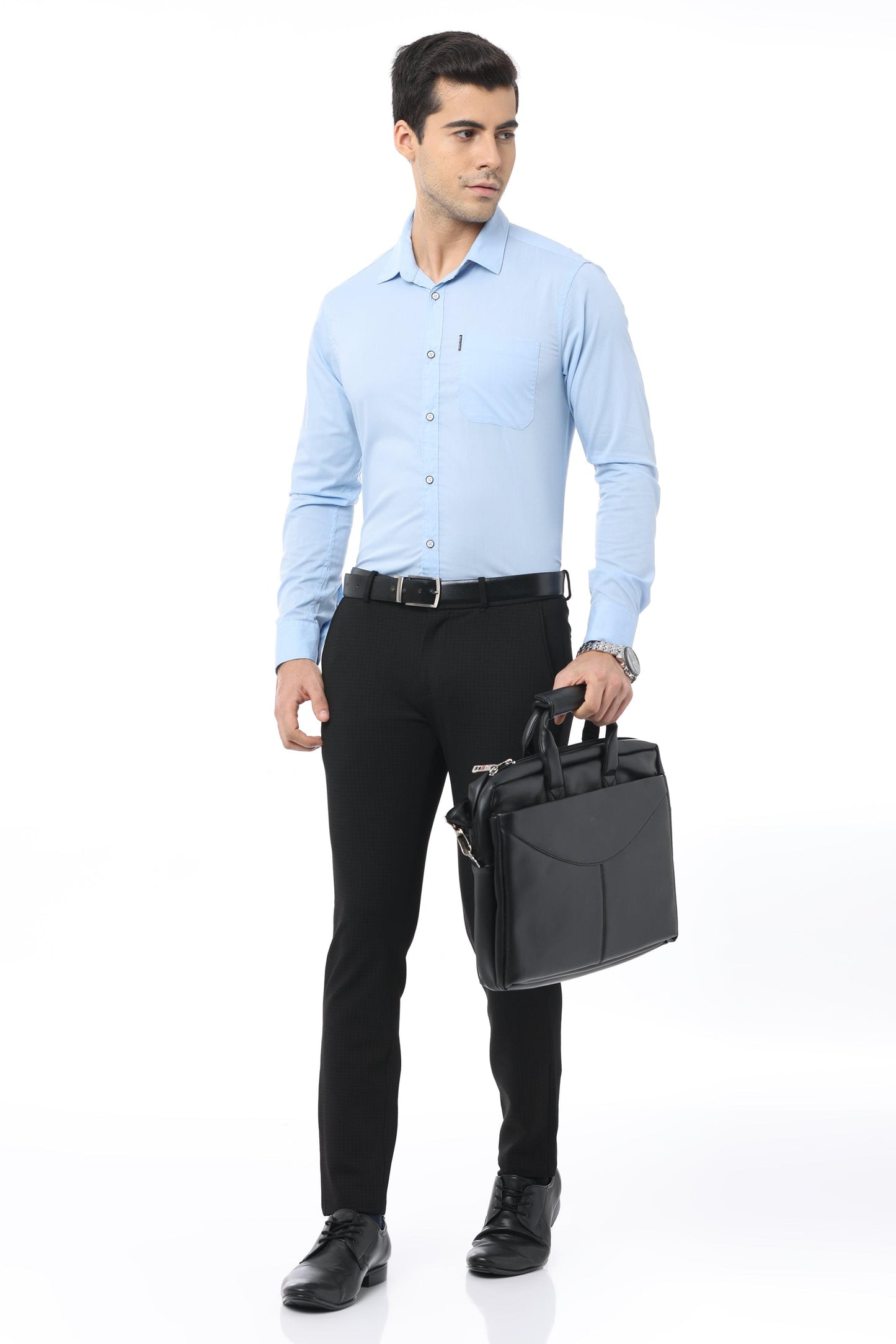 Blue Slim Fit Full Sleeve Shirt