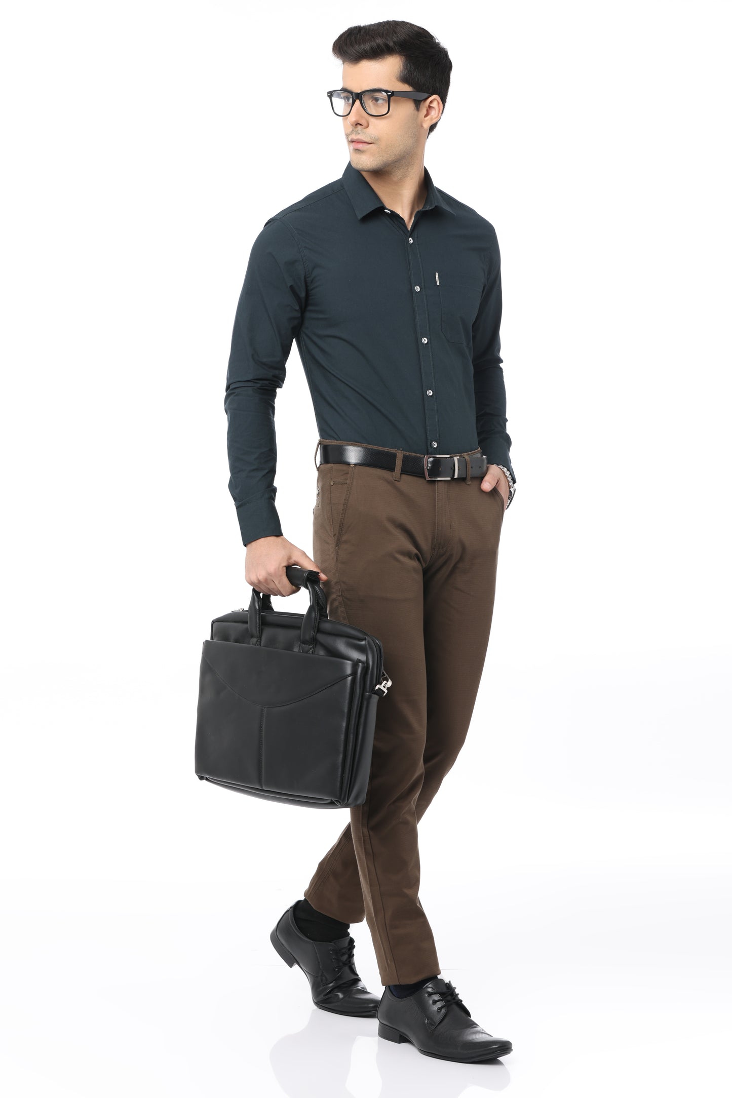 Olive Green Slim Fit Full Sleeve Shirt