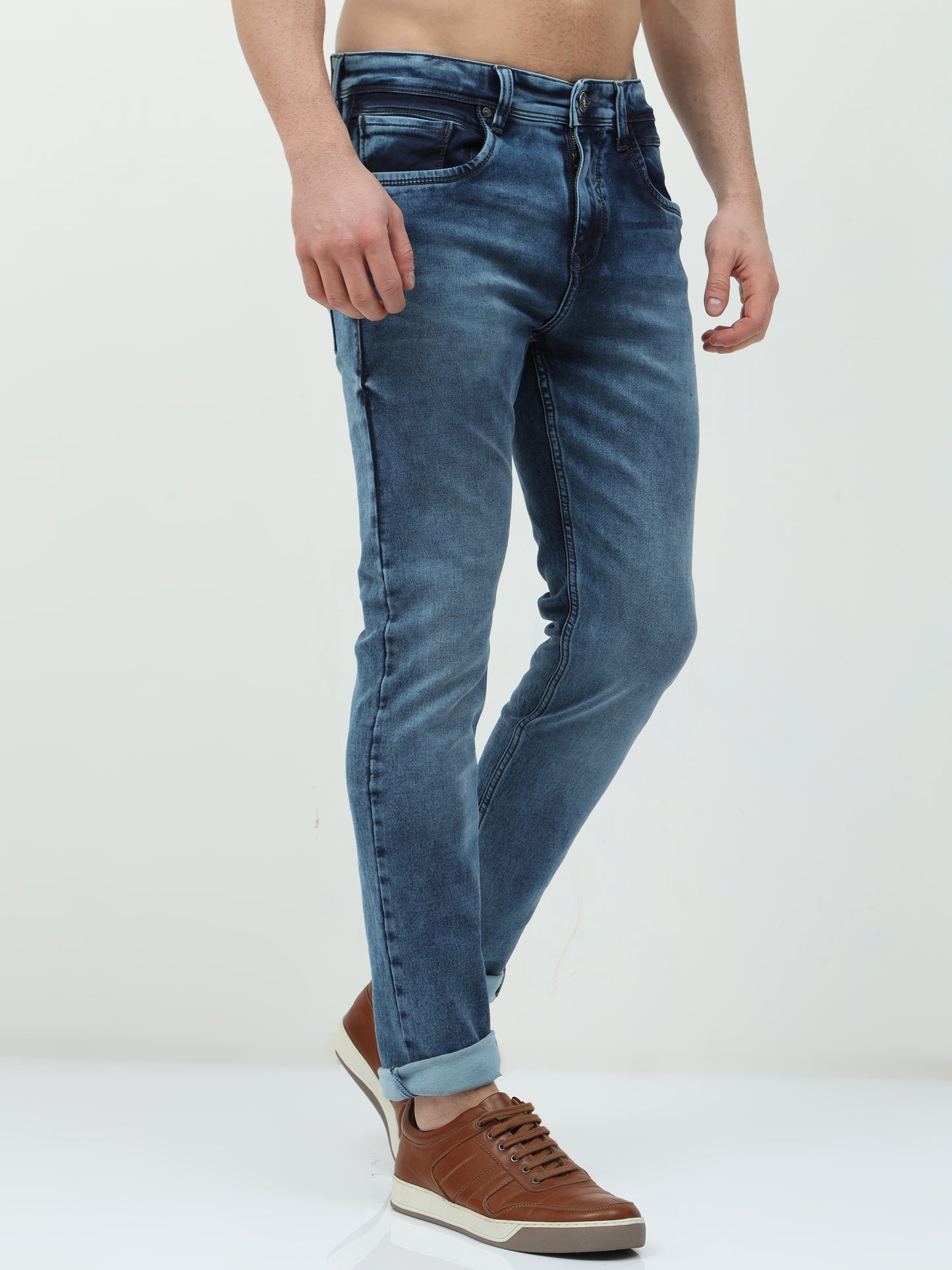 Men's Blue Washed Denim Pant