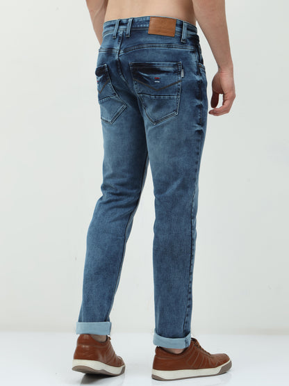 Men's Blue Washed Denim Pant