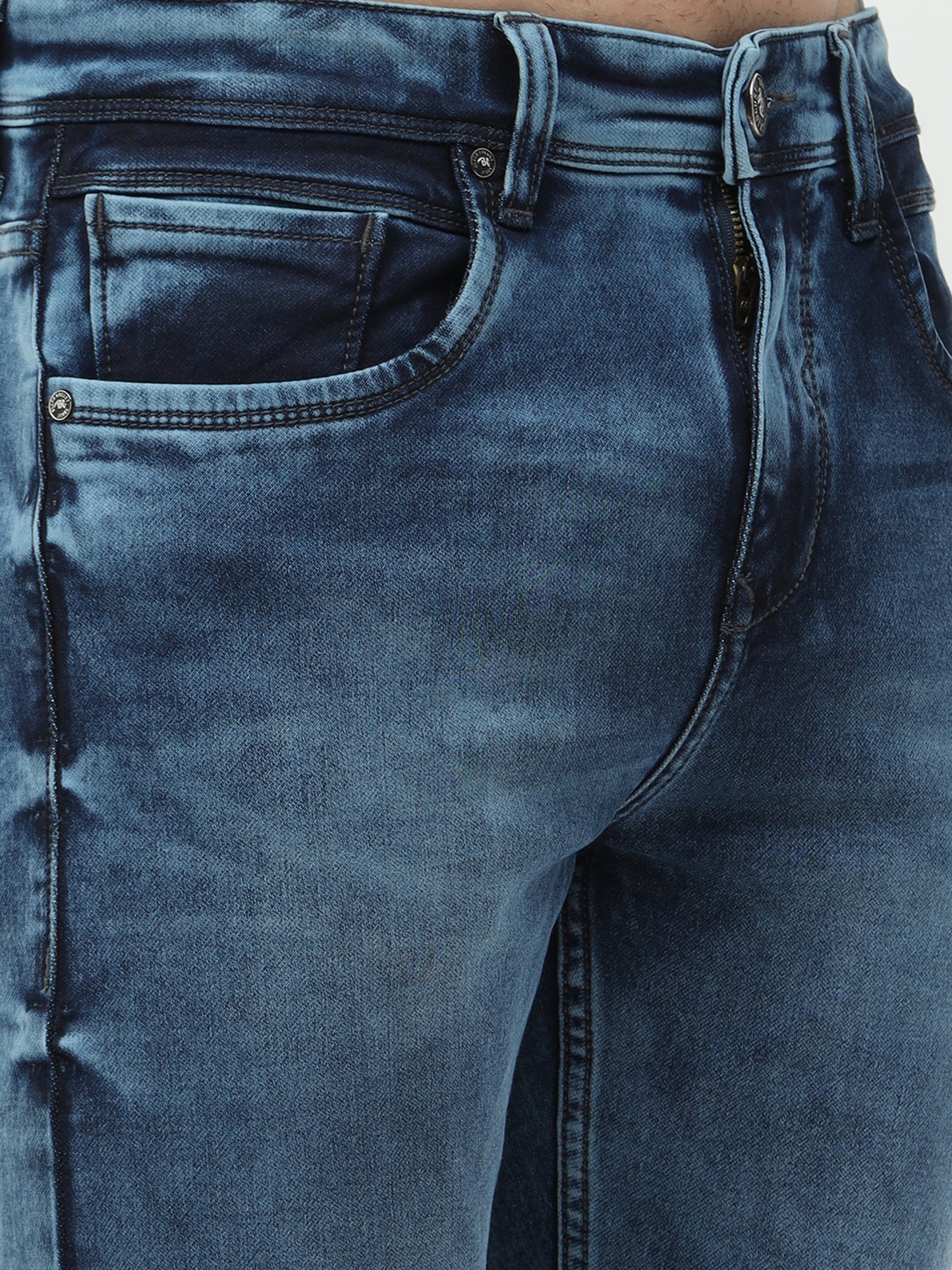 Men's Blue Washed Denim Pant