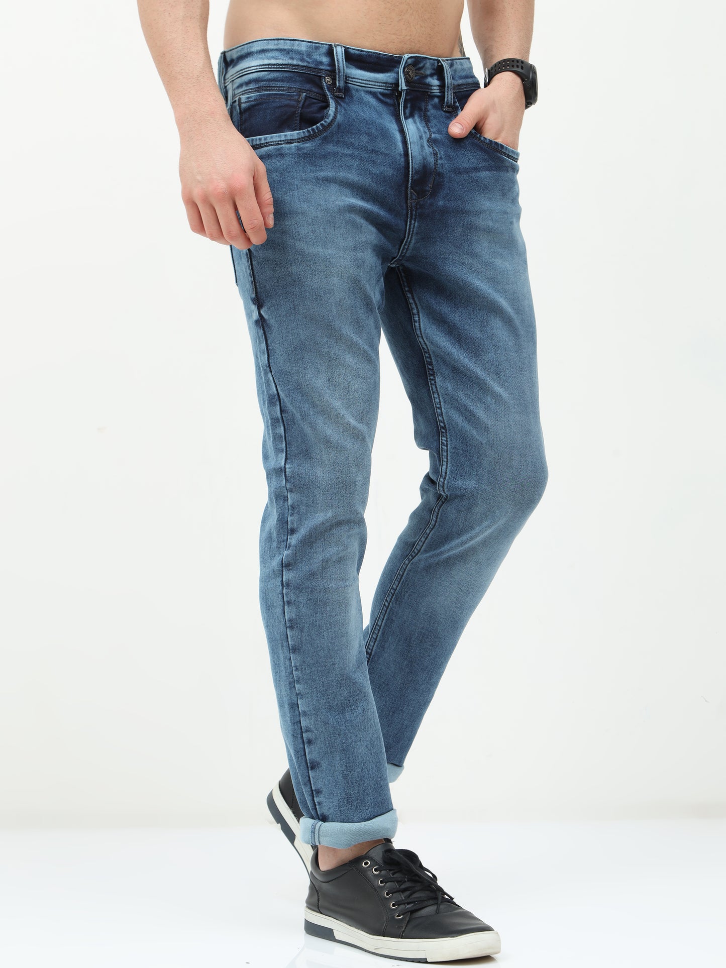 Men's Light Blue Shaded Denim Pant