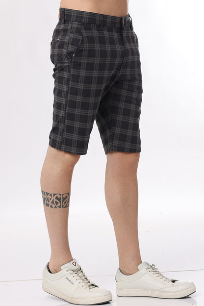 Dark Brown Check Short