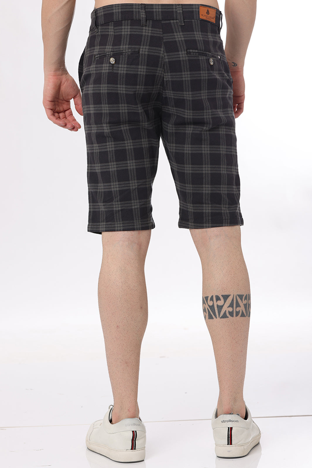 Dark Brown Check Short