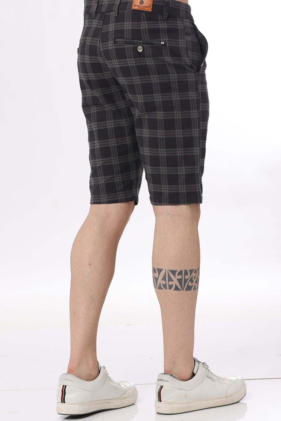 Dark Brown Check Short