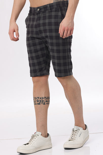 Dark Brown Check Short